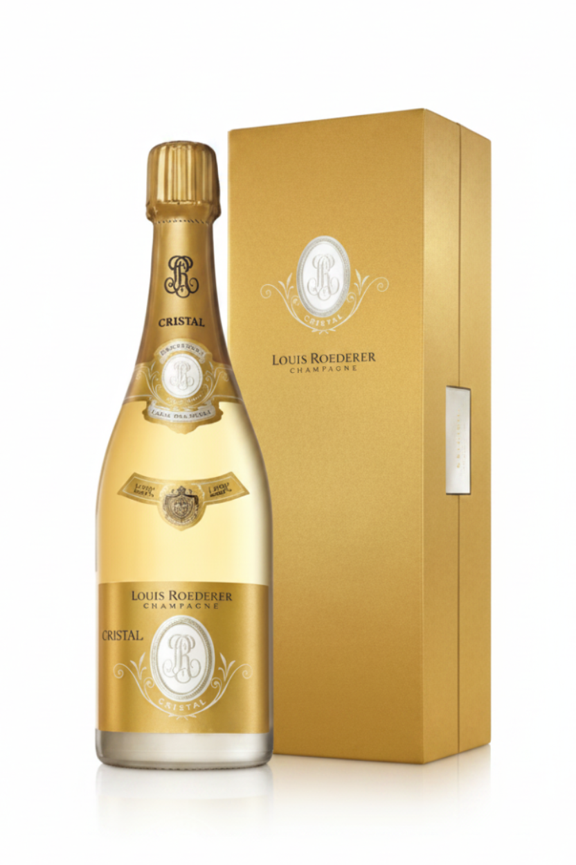 2014 Louis Roederer Cristal Brut Vintage Champagne with Gift Box France wine bottle 97pts Suckling 96pts Wine Advocate