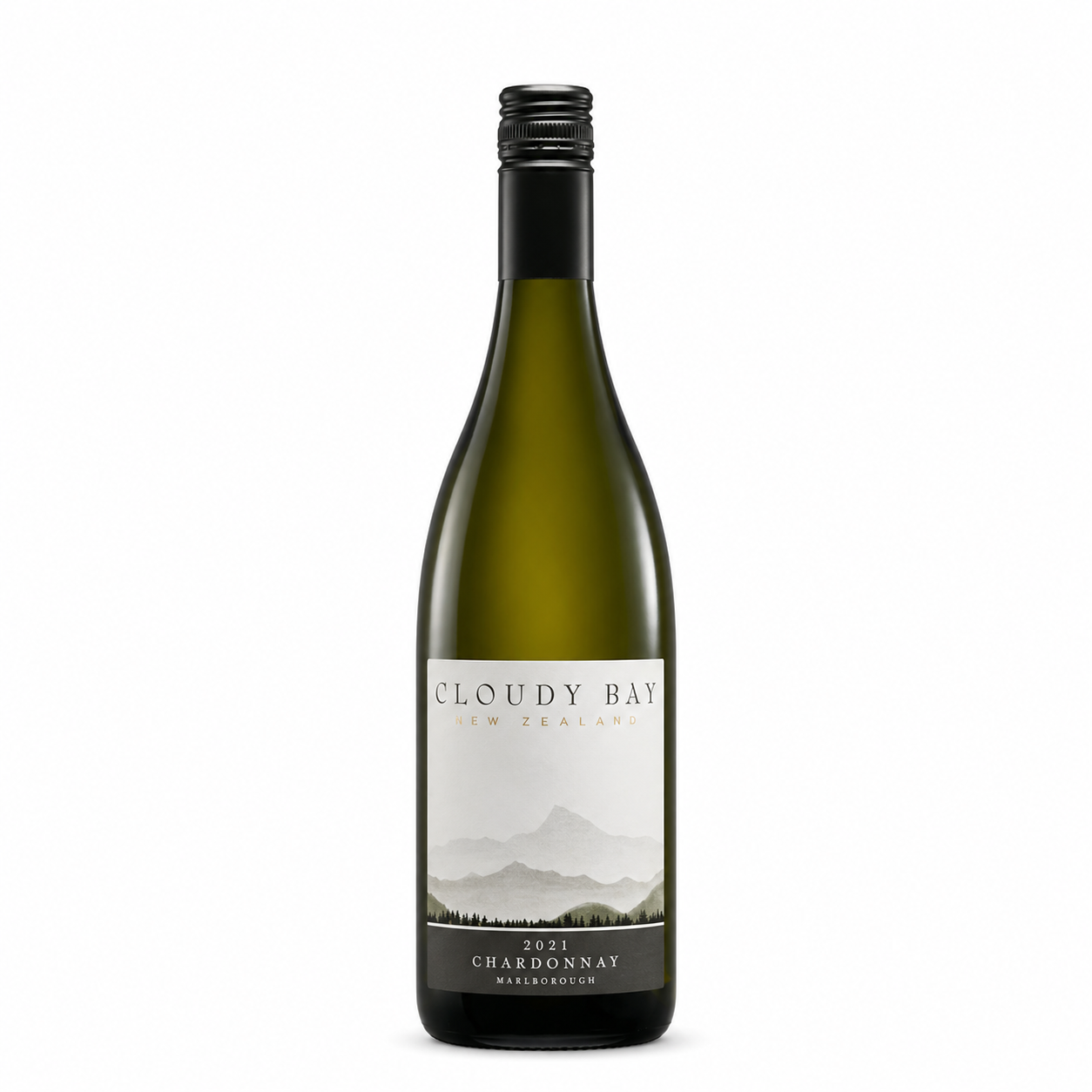 2021 Cloudy Bay Marlborough Chardonnay white wine bottle