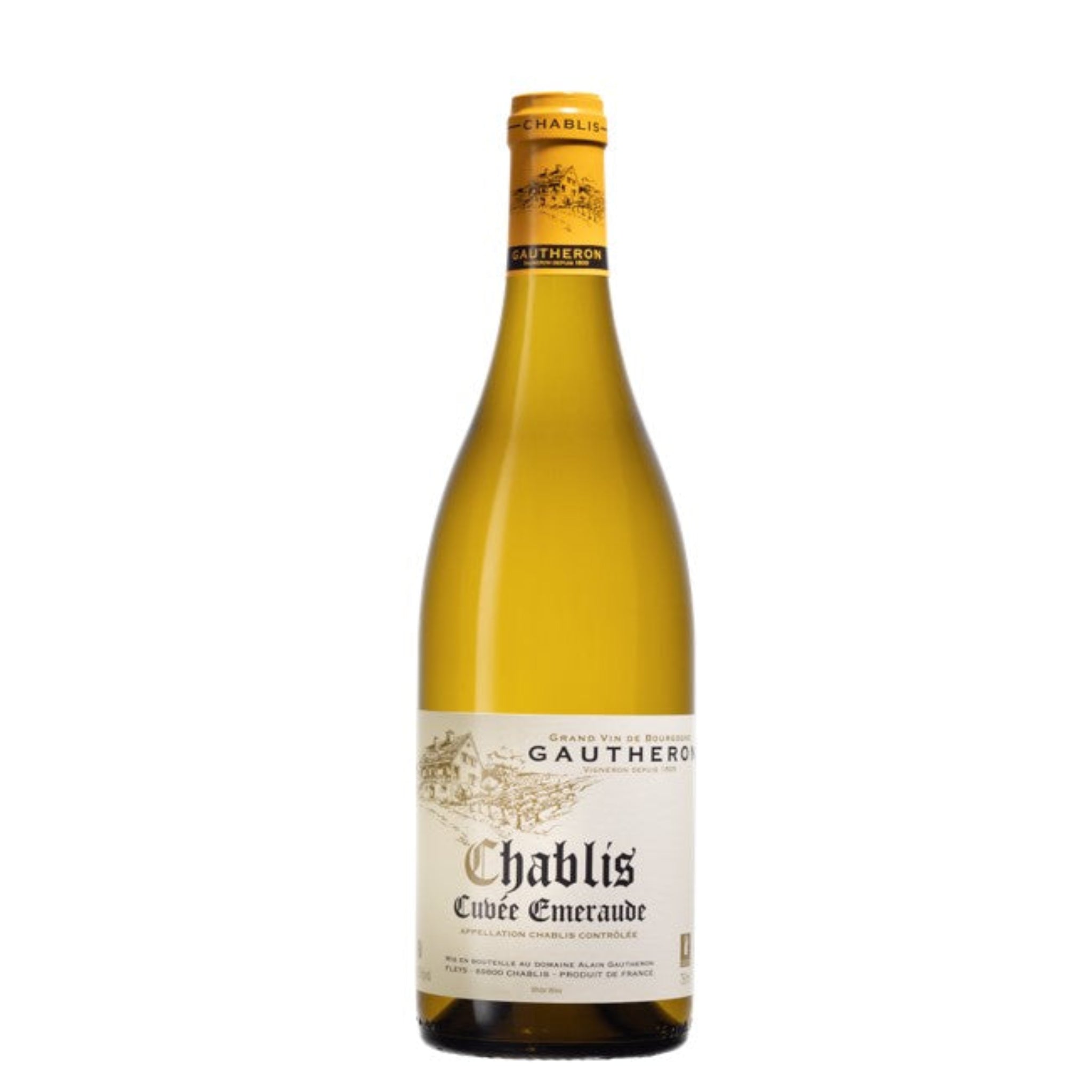 2023 Domaine Gautheron Chablis Organic Cuvee Emeraude white Burgundy wine bottle