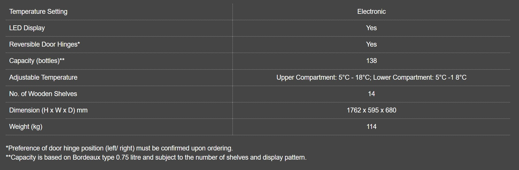 Vintec Seamless Stainless Steel Series VWD154SSA-X