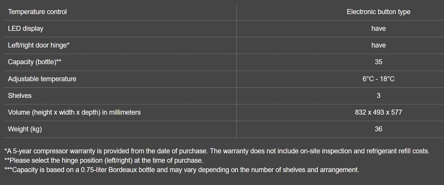 Vintec Shine Muscat Series VWS830FCB-X