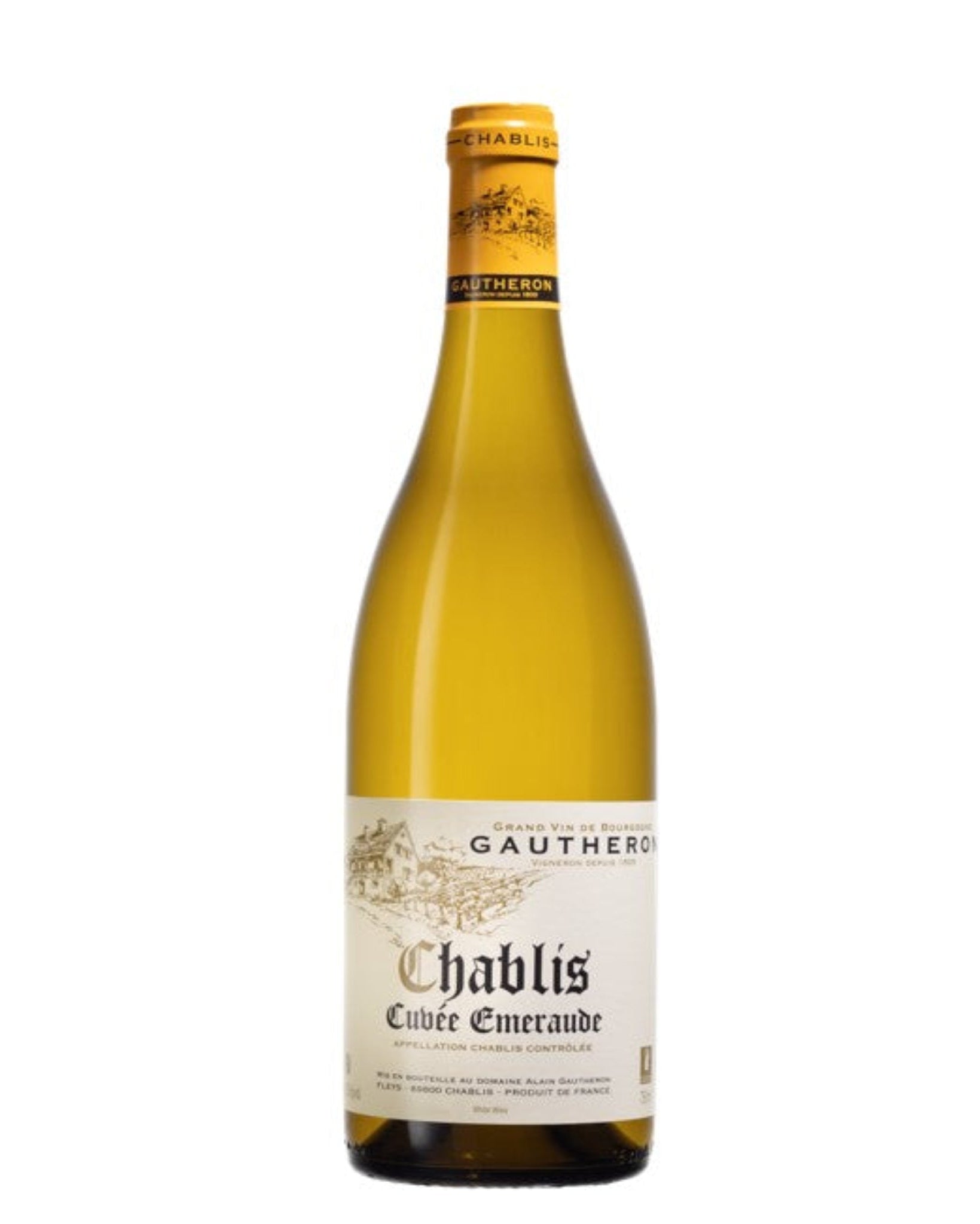 Domaine Gautheron Chablis Organic Cuvee Emeraude white Burgundy wine bottle