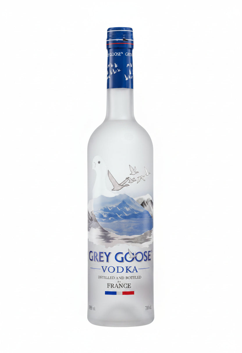 Grey Goose Vodka French premium vodka bottle
