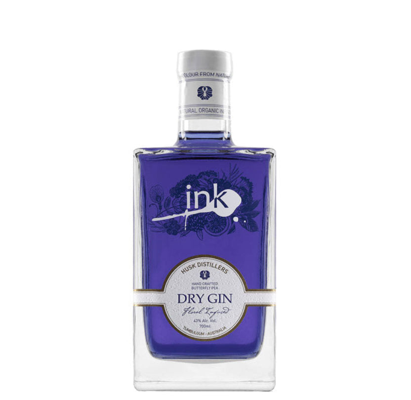 Ink Dry Gin 1 Litre Welsh craft gin bottle