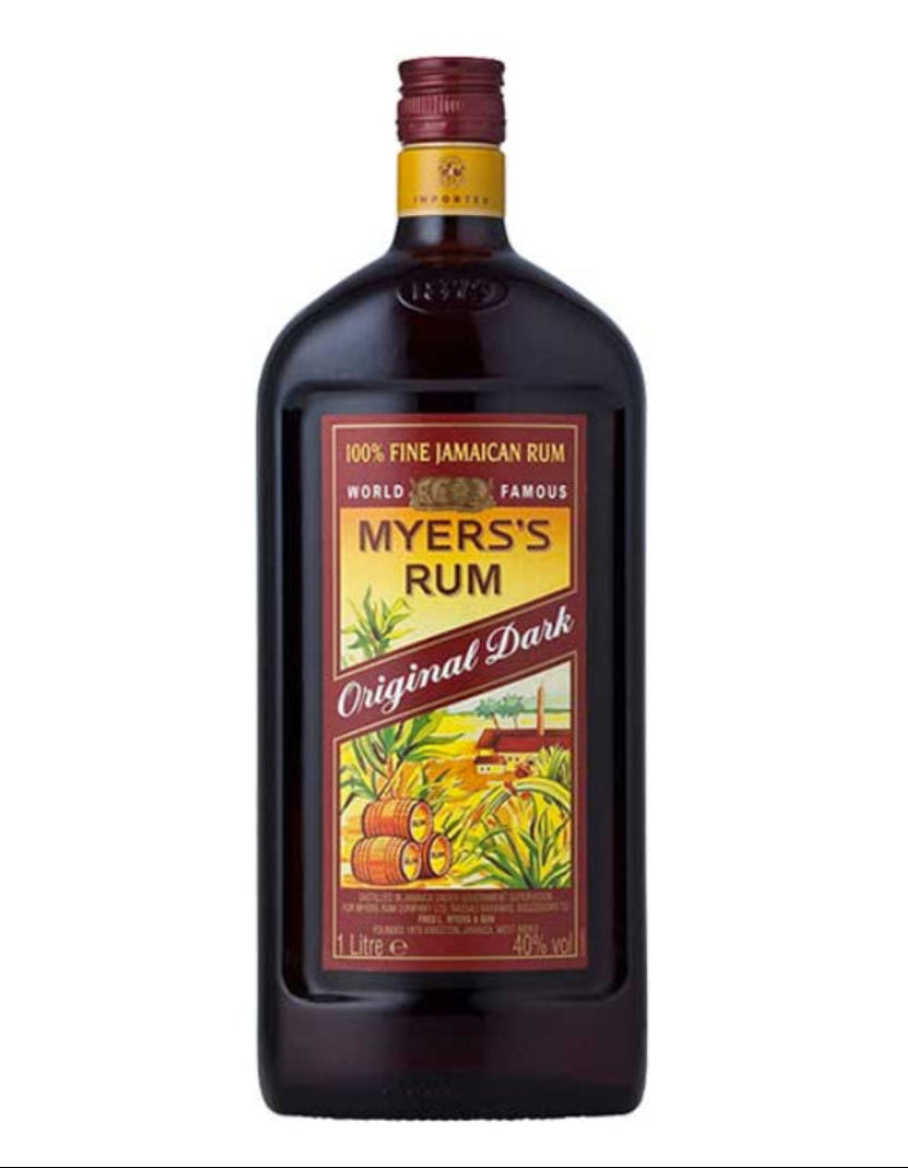 Myers Dark Rum 1 Litre Jamaican rum bottle