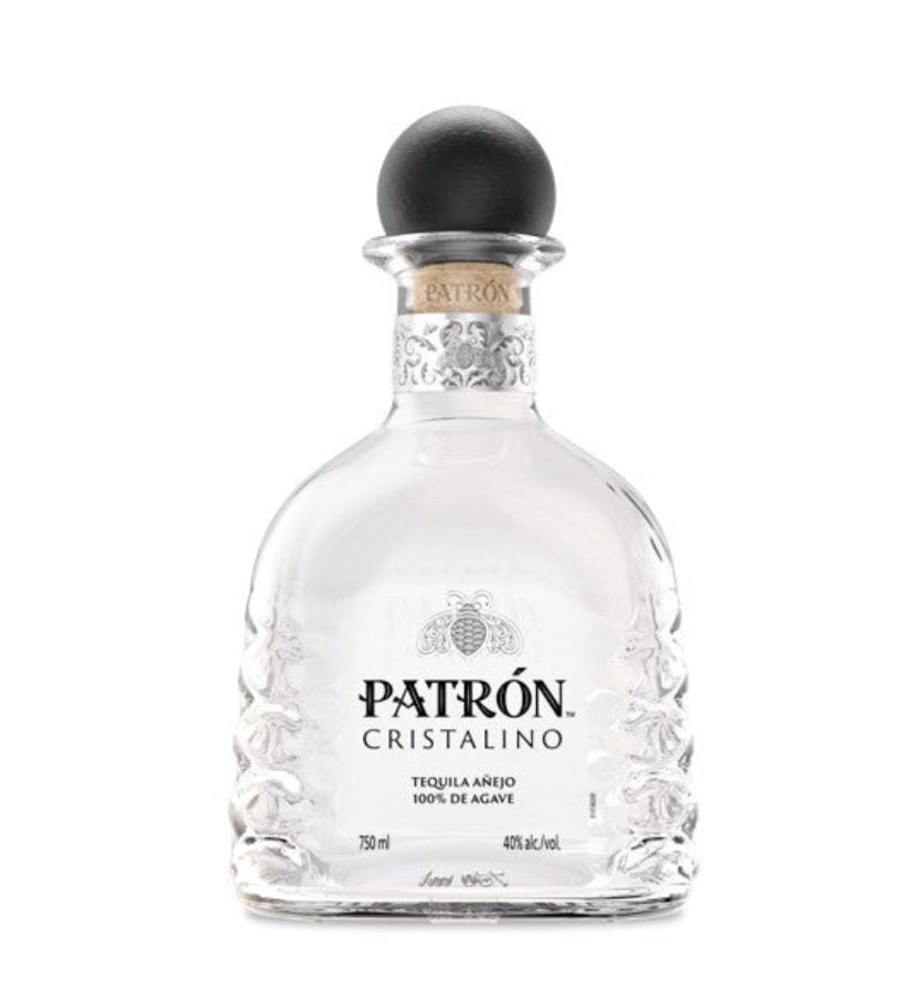 Patron Cristalino Tequila Anejo 750ml Jalisco Mexico premium tequila bottle