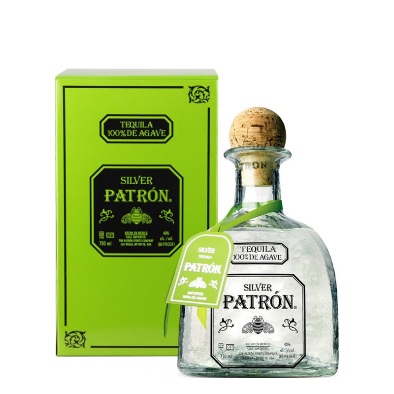 Patron Silver Tequila 750ml Jalisco Mexico premium blanco tequila bottle