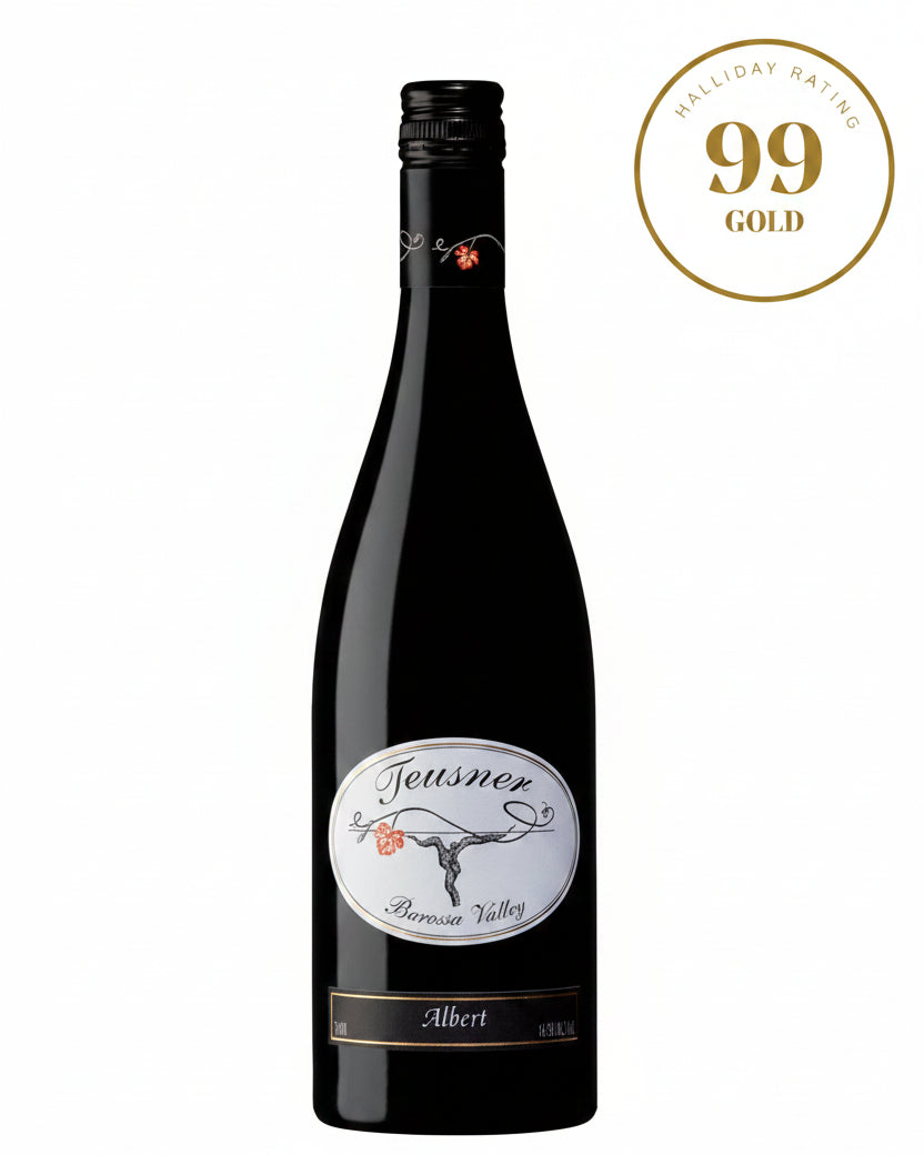 2021 Teusner Albert Shiraz red wine bottle